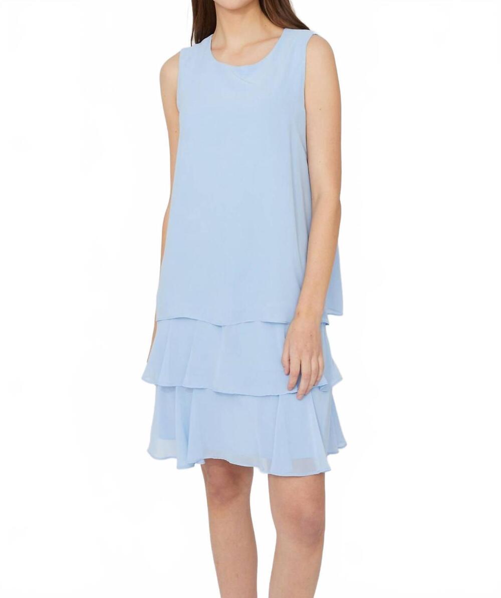 NEW COMPLI K sleeveless a line ruffle dress in light blue